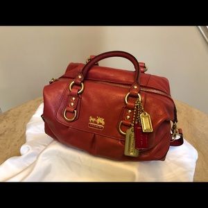 Coach Madison Red Leather Sabrina Satchel 12937